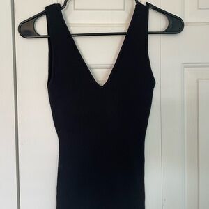 Black V-Neck Tank Top